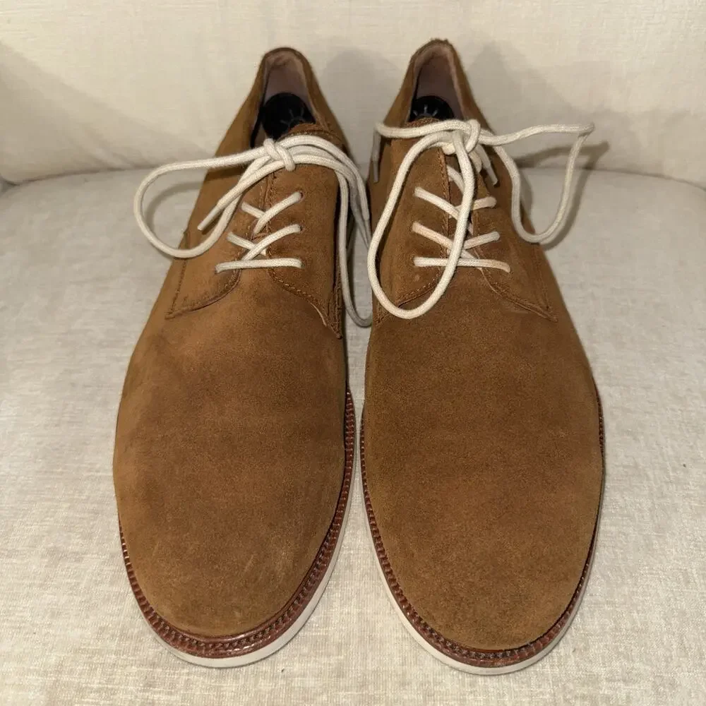 Polo Ralph Lauren Torian Men Size 13D Brown Suede Plain Toe Derby Dress Shoes